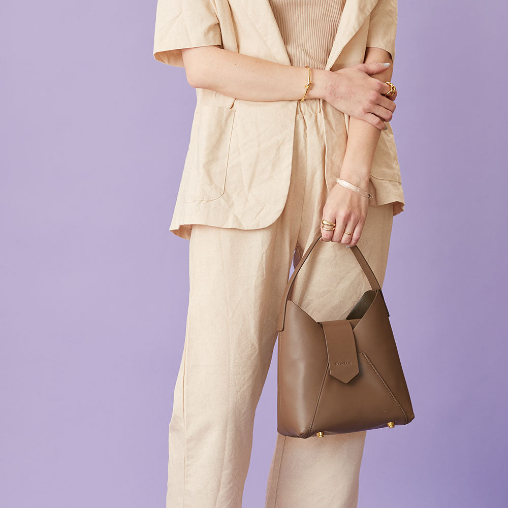 【Ha-1809-909 フェズ ワンハンドルバッグ】トープ