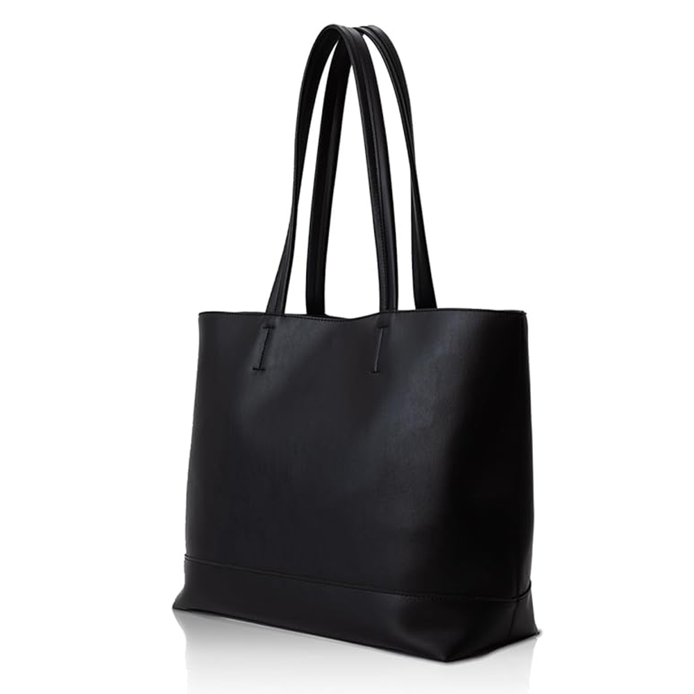 トートバッグ メンズ シ 頼れる上質シンセティックレザー｜どんなスタイルにも合う｜衝撃吸収 PC保護｜バッグ ビジネスバッグ (ブラック)