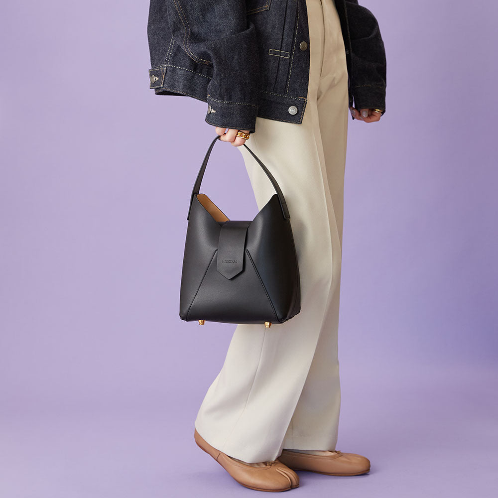 【Ha-1809-909 フェズ ワンハンドルバッグ】ブラック