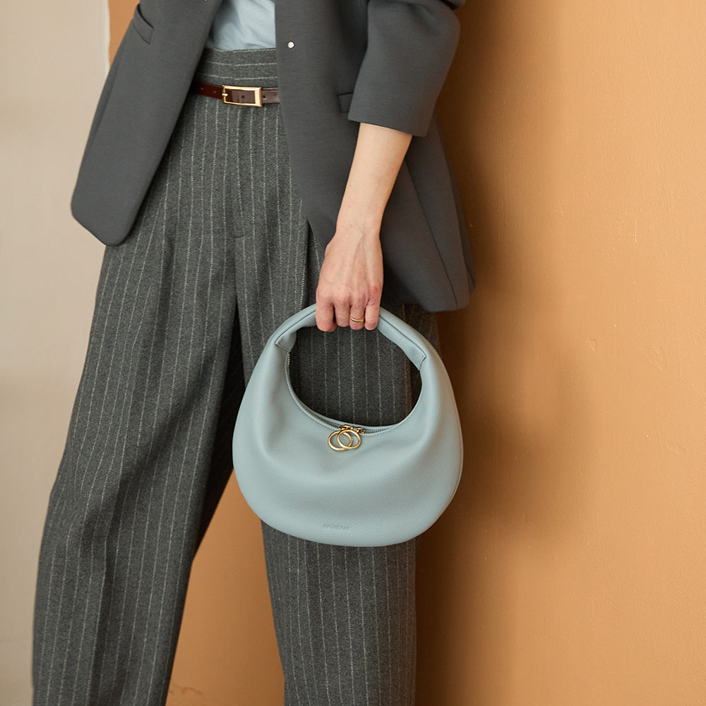 【Ha-2504-110 HB ラウンドバッグ】ペールブルー