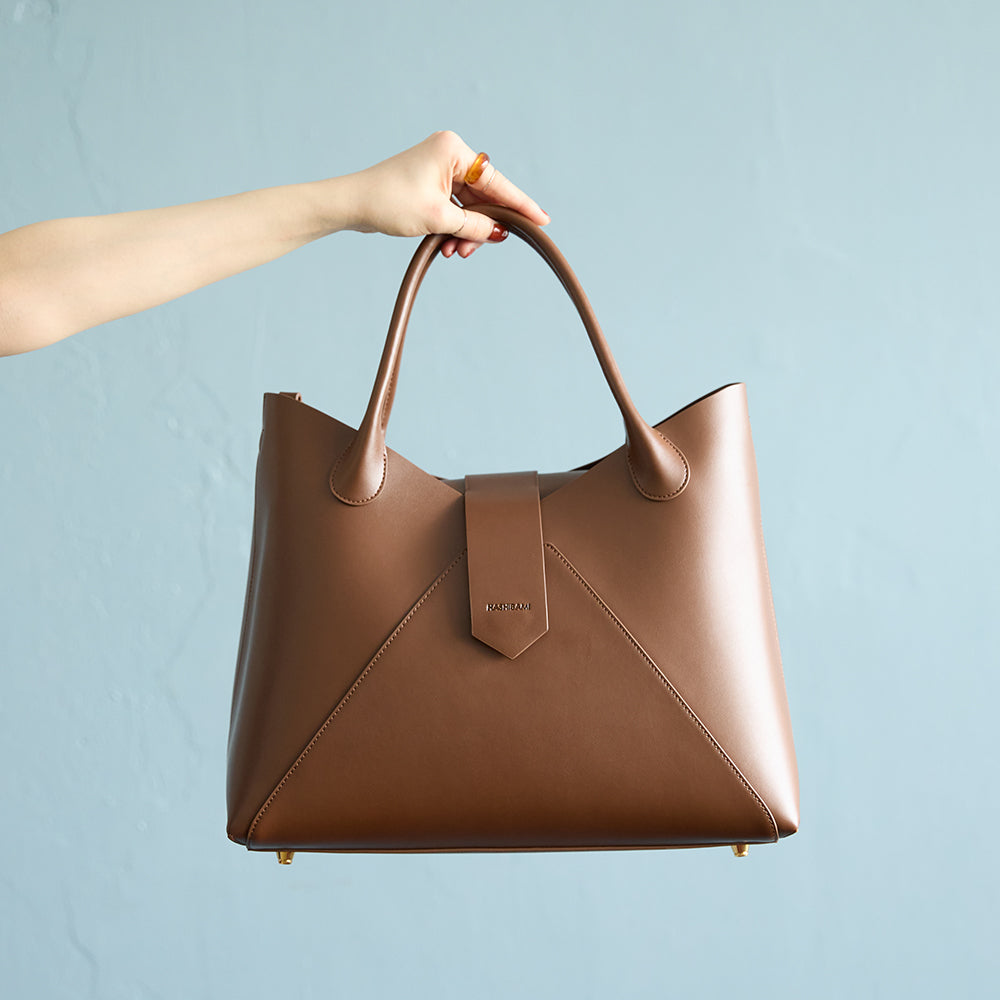 【Ha-2504-101 フェズ ヨコナガ A4バッグ】ダークブラウン