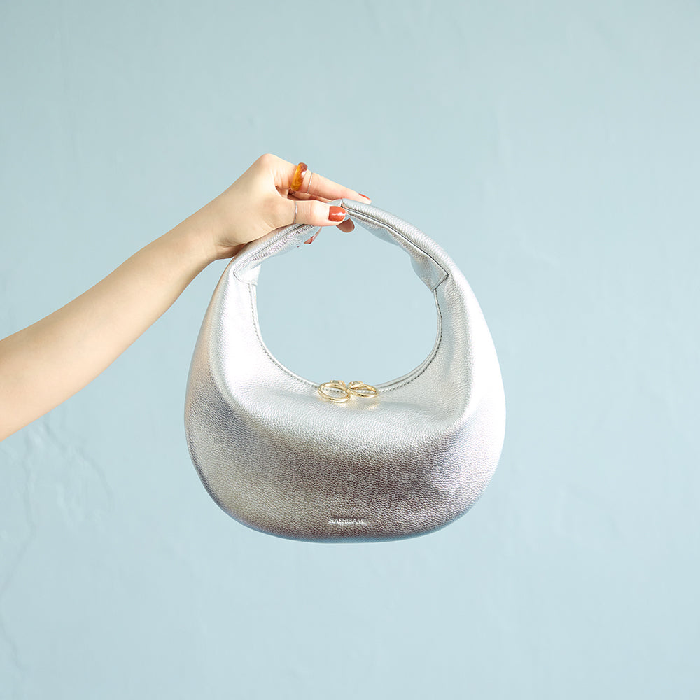 【Ha-2504-110 HB ラウンドバッグ】シルバー