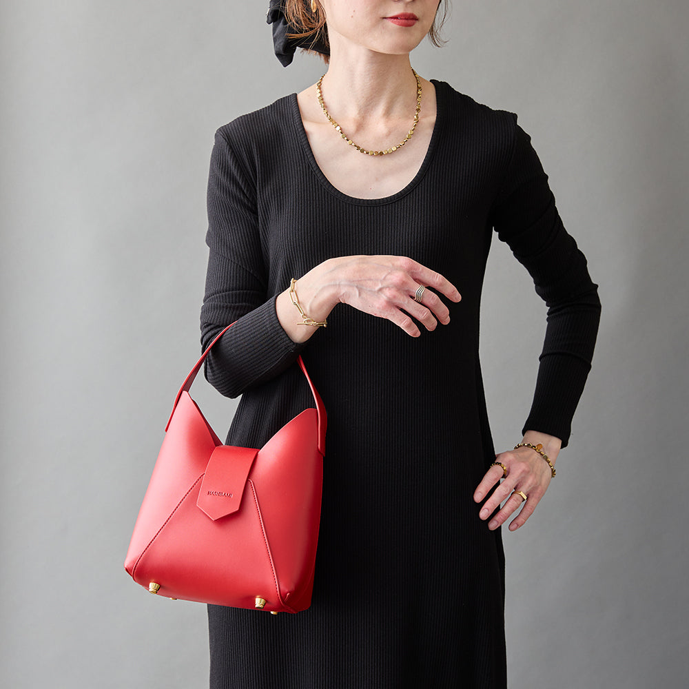 【Ha-1809-909 フェズ ワンハンドルバッグ】レッド