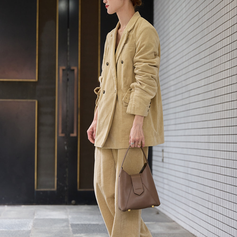 【Ha-1809-909 フェズ ワンハンドルバッグ】トープ