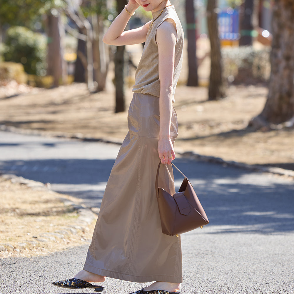 【Ha-1809-909 フェズ ワンハンドルバッグ】ダークブラウン