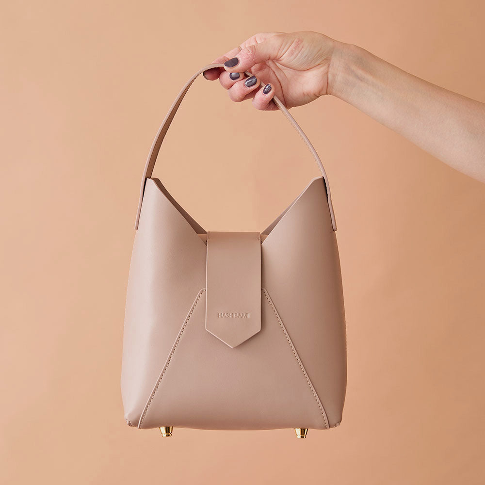 【Ha-1809-909 フェズ ワンハンドルバッグ】ローズグレー