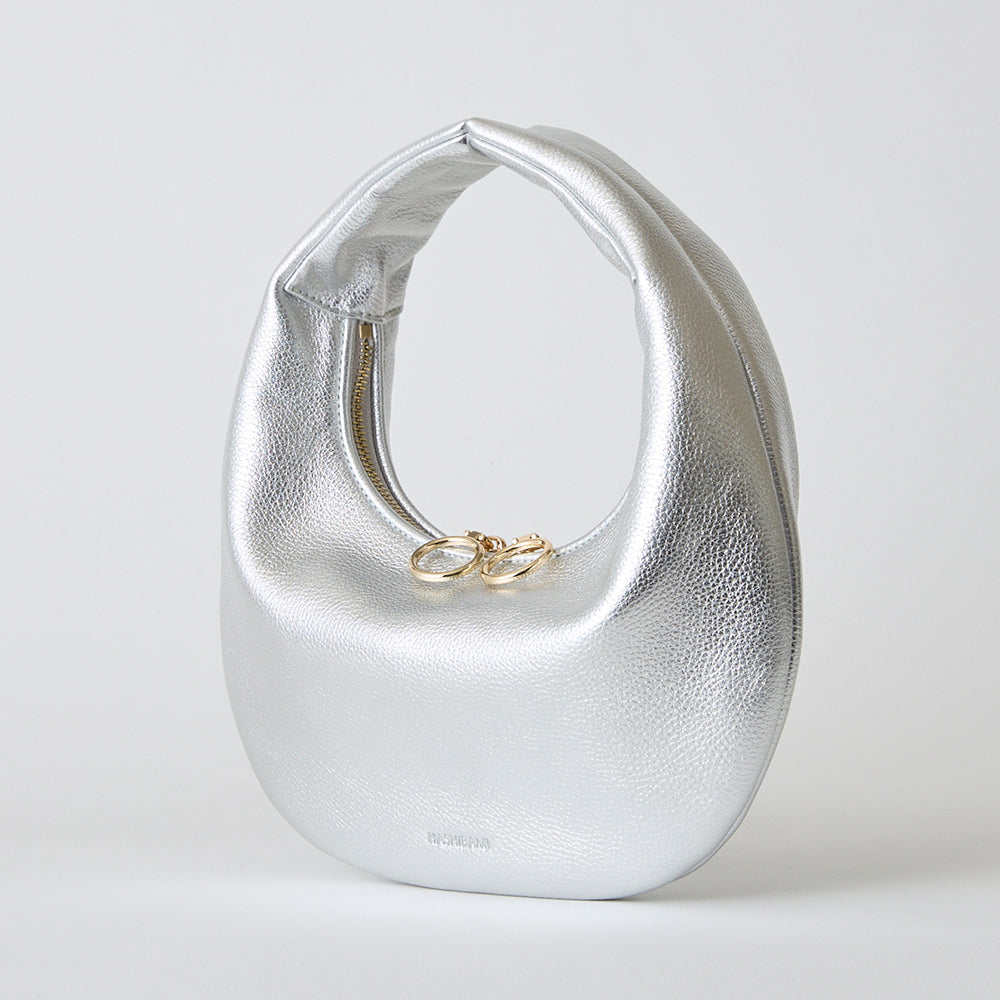 【Ha-2504-110 HB ラウンドバッグ】シルバー